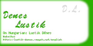 denes lustik business card